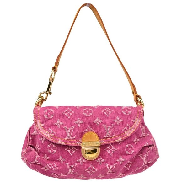 Louis Vuitton Pink Monogram Denim Mini Pleaty Handbag M95216 CA0026 166108 - Picture 1 of 11